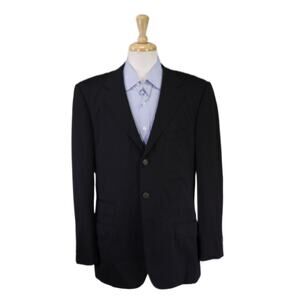 Gucci Tom Ford Era Mens Solid Black Wool 3-Btn Blazer Jacket 38R